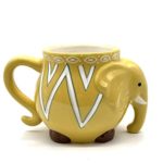 Gibson Home Elephant Colorful Coffee Tea Cup Mug 17.5oz (Yellow (one piece))