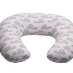 NurSit Basic Nursing Pillow and Positioner, Pink Elephants Print