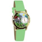 Whimsical Watches Kids’ C0150013 Classic Gold Elephant Light Green Leather And Goldtone Watch