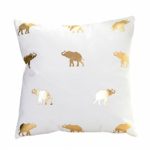 MHB Bronzing Flannelette Home Pillowcases Throw Pillow Cover with Elephant Pattern Design