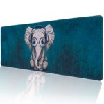 Marphe Customized Little Elephant Large Gaming Mouse Pad Stitched Edges Extended Mat Desk Pad Mousepad Long Non-Slip Rubber Mice Pads