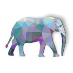 Elephant Modern Art Design – Magnet – Car Fridge Locker – Select Size