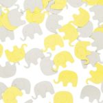 Elephant Confetti Elephant Party Decorations Yellow Baby Shower Scatter for Baby Shower Birthday Party Supplies Elephant Theme Party Supplies (Yellow and Gray) 100 Pieces