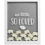 Pearhead Little Wishes Signature Baby Shower Guestbook Sign Frame, Great Guestbook Alternative, Gray/White