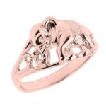 Animal Kingdom 10k Rose Gold Open Design Indian Elephant Ring