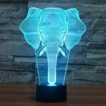 Elephant 3D Illusion Lamp, YKL WORLD LED Night Light Touch Switch 7 Color Changing Table Desk Decoration Lamps Father’s Day Gift Birthday Present with Acrylic Flat & ABS Base
