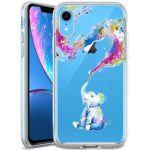 iPhone Xr Phone Case – Cholaty Watercolor Elephant Pattern Design Soft TPU- CholatyClear Full Body Drop- CholatyProof Phone Case for iPhone Xr