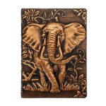 BTSKY Embossed Elephant Hardcover Notebook- Vintage Leather Journal Writing Notebook Lined Travel Journal Handcraft Perfect Gift for Men & Women Travel Diary & Notebooks Lined Red A6