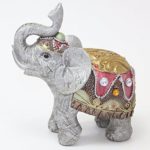 Feng Shui 4″ Light Gray Elephant Figurine Wealth Lucky Figurine Gift & Home Decor