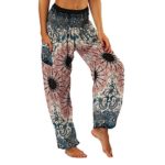 Bohemian Elephant Harem Pants, Mitiy Loose Yoga Beach Pants, Soft Elastic Waistband Fitness Loose Casual Trousers