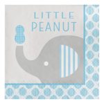 Creative Converting 316934 Paper Lunch Napkins, Little Peanut Elephant – Boy (48 Count Pack)