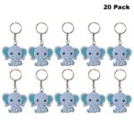 Finduat 20 Pcs Cute Baby Elephant Keychains for Elephant Theme Party Favors Pendant for Kid Toy Ornament Souvenirs Gift