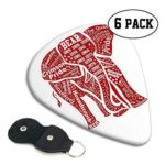 Alabama Red Elephant Guitar Picks Leather-1 Pack Guitar Picks Holder Case with 6 Guitar Picks Thin/Medium/Heavy .71mm