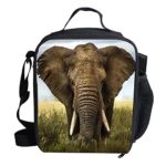 Mumeson Elephant Print Kids Reusable Lunch Bag Insulated Lunchbox Tote Soft Bento Cooler Kit