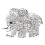 Holdream Car Air Freshener Air Vent Clip Crystal Elephant Ornament Car Interior Decors (Silver)
