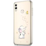 Case for Huawei P Smart 2019,Crystal Clear Art Panited Design Soft Flexible TPU Ultra-Thin Transparent Rubber Gel TPU Protective Case Cover for Huawei P Smart 2019 Silicone Case,Love Heart Elephant