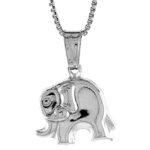 Sterling Silver Small Elephant Pendant Hollow Italy 1/2 inch (13 mm) Tall