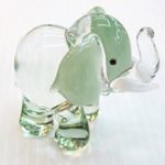 ChangThai Design Dollhouse Miniatures Hand Blown Art Green Elephant FIGURINE Animals Decor