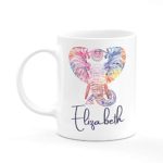 Personalized Gifts Colorful Elephant Coffee Mug – 11oz & 15oz Ceramic Coffee Mug -Birthday Gifts, Christmas Gifts, Mother’s Day Gifts, Father’s Day Gifts, Funny Mug for Kids
