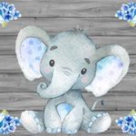 AOFOTO 9x6ft Cute Baby Elephant Backdrop Baby Shower Party Decoration Photography Background Sweet Watercolor Flower Cartoon Animal Photo Studio Props Newborn Infant Kid Boy Child Birthday Banner