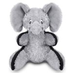 oneisall Plush Stuffed Dog Toys for Aggressive Chewers – Pet Chew Toys for Small Medium Dogs Animals,Grey, Elephant