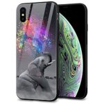 iPhone Xs MAX Case,iPhone Xs MAX Cases Tempered Glass Pattern Painted Wonderful Elephant 15 Bumper Cover for iPhone Xs MAX