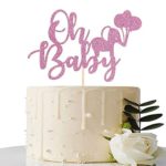 Pink Glitter Oh Baby Cake Topper – for Baby Shower/Gender Reveal / 1st Birthday Party Decorations