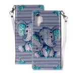 Galaxy Note 10+ Case, Note 10+ 5G Case, Futanwei Luxury Premium Leather Strap Flip Wallet Magnetic Credit Card Holder Slot Cute Elephant Pattern Phone Case for Samaung Galaxy Note 10+ Plus/5G