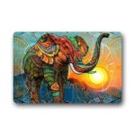 Roman’s Doormat Cool Design Colorful Elephant Rubber Doormat(23.6-Inch By 15.7-Inch) Door Entry Mat Rug