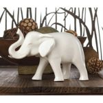 Elephants SLEEK WHITE CERAMIC ELEPHANT Decor New Gift Room Mantle Desk Table Luck Strength Wisdom
