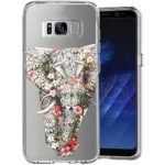 Flower Elephant Clear Phone Case for Samsung Galaxy S8 Plus Customized Design by MERVELLE TPU Clear Shock-Proof Protective Case [Ultra Slim, Anti-Slippery]