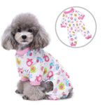 Zunea Small Dog Pajamas Puppy Girl Boy Pjs Soft Cotton Sleeping Pyjamas Jumpsuit Cute Horse Elephant Printed Pet Cat Overalls Clothes Chihuahua Outfit with Legs for Summer Autumn Pink XS