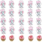 Pink Elephant Cupcake Toppers It Is A Girl Baby Shower Cupcake Picks Decoration Baby Girl Birthday Party Supplies 20 pcs
