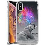 POKABOO iPhone Xs iPhone X Case Personalized Graffiti Elephant Anti-Scratch Shock Absorption Slim Fit Clear Case for iPhone Xs iPhone X
