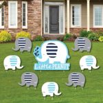 Blue Elephant – Yard Sign & Outdoor Lawn Decorations – Boy Baby Shower or Birthday Party Yard Signs – Set of 8