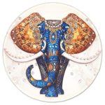 ITNRSIIET Mouse Pad, Cute Elephant Mouse Mat, Small Mouse Pad with Design, Custom Mouse Pad for Girls and Women, Enhanced Thickness, Dual Stitched Edges, Round Mouse Pad for Office Computer Laptops