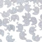 Silvery Elephant Confetti Elephant Scatter Baby Shower Decoration for Baby Shower Birthday Party Supplies Elephant Theme Party Supplies 100 Pieces