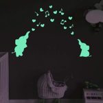 Baby Kids Gift Glow in The Dark Elephant Wall Decal for Nursery babyroom Bedroom