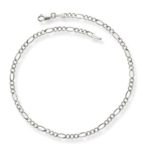 14k White Gold 10 Inch 2.6mm Figaro Chain Anklet – lobster-claw – JewelryWeb