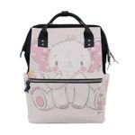 ColourLife Diaper Bag Backpack Lovely Pink Elephant Casual Daypack Multi-Functional Nappy Bags