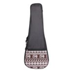 Ukuee Vintage Classical Ukulele Case with 5MM Sponge Padding Single Shoulder Strap with Storage(elephant,Concert)