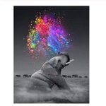 Classic Jigsaw Puzzle 1000 Pieces Adult Puzzle Wooden Puzzle Colorful Elephant DIY Modern Wall Art Picture Modern Art Home Decoration Creative Gifts 75X50Cm