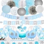 Elephant Baby Shower Decorations Little Peanut Baby Shower Party Supplies Blue with IT’ s A Boy Banner Baby Shower Letter Banner and Cake Toppers