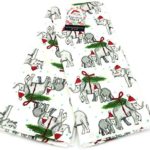 Christmas Elephants in Santa Claus Hats Holiday Kitchen Towel Set