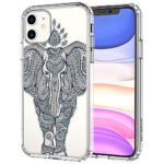 MOSNOVO iPhone 11 Case, Henna Tribal Elephant Pattern Clear Design Transparent Plastic Hard Back Case with TPU Bumper Protective Case Cover for Apple iPhone 11 (2019)