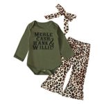 Mitiy Infant Newborn Baby Girl Long Sleeve Cotton Bodysuit Tops Leopard Print Pant with Headband