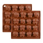 2 Pack Elephant Chocolate Candy Molds, Elephant Silicone Keto Fat Bombs Molds Mini Soap Crayon Melt Resin Mould Ice Cube Tray Baby Shower Party Favors Supplies