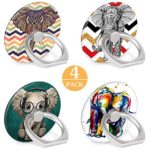 4-Pack Phone Ring Holder Tribe Elephant 360 Degree Rotation Finger Ring Stand Holder Grip Kickstand Compatible with Smartphones and Tablets