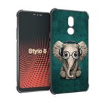 LINARTS Compatible with Lg Stylo 5 Case, Reinforced Corners Anti-Scratch Shock-Absorption Black Bumper Cover for Lg Stylo 5 Case 2019 – Cute Elephant