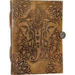 Handmade Genuine Leather Embossed Elephant Journal Notebook Travel Diary Elephant Sketchbook Unlined Artsy Elephant Gift